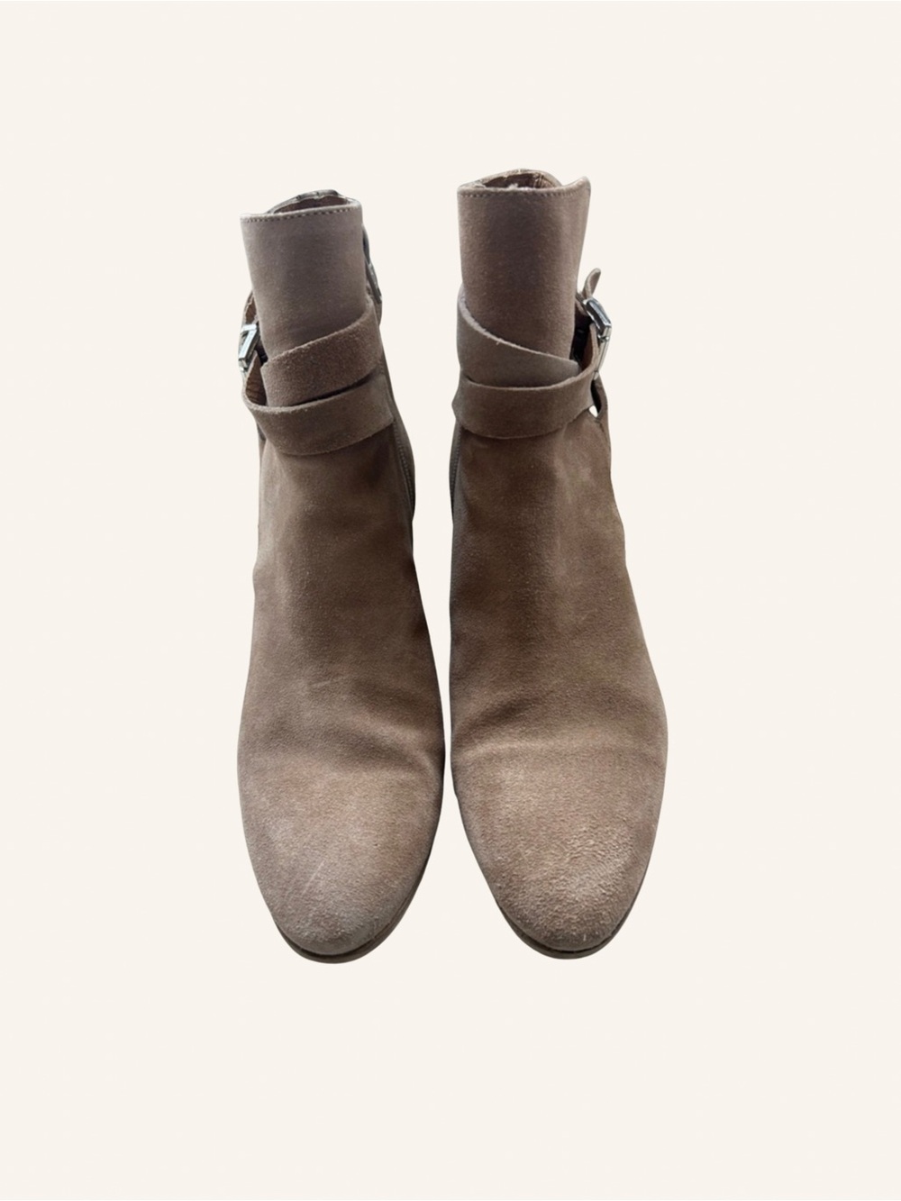 Anthropologie Paola Ferri Alba Moda Tan Suede Ankle Booties Size 7 /37 EURO - Picture 3 of 16